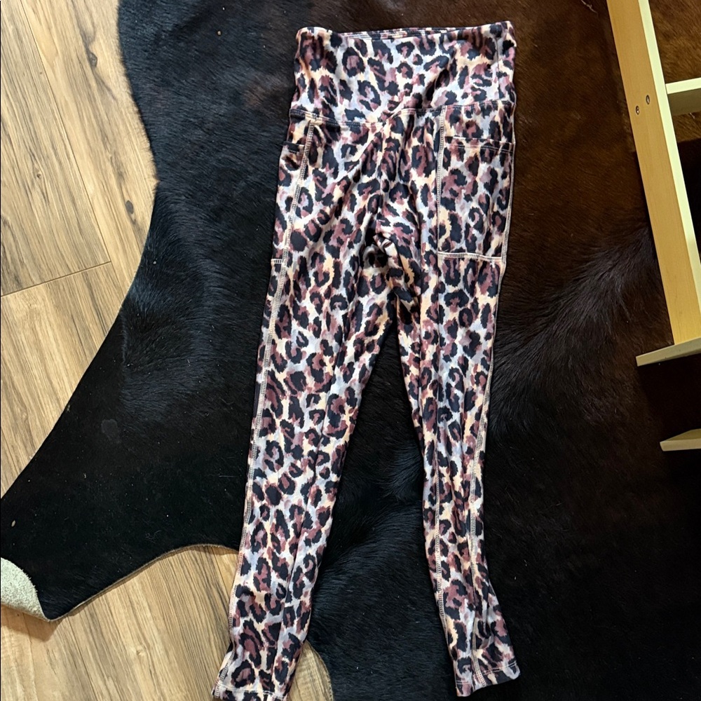 Leopard Print Leggings - Pink/Brown